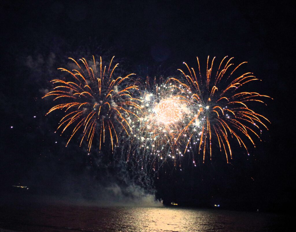 fireworks over Weymouth Bay